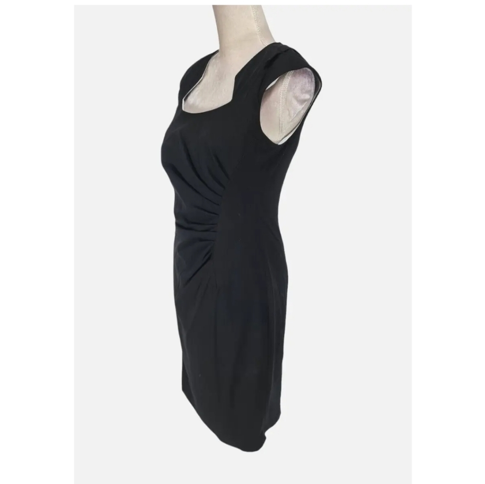 Calvin Klein Womens Sheath Knee Length Dress  Black Ruched Sleeveless